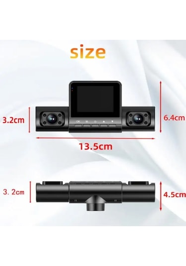 Full Hd 4 Kameralı Araç İçi Kamera - Geniş Açı, Yüksek Çözünürlüklü Araç Kamerası