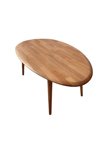 Fawdecor Asimetrik Masif Ahşap Modern İskandinav Oval Kestane
