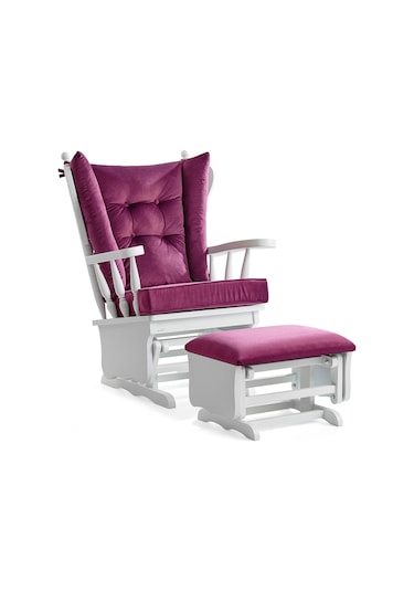 Meltem Kids Sallanır Emzirme Dinlenme Koltuğu Sallanan Sandalye Sallanan Koltuk + Markiz (Beyaz-Mor 2002) Mor