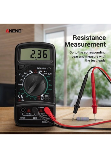 Dinosaurs Xin Xin Aneng Xl830l Dijital Elektrik Ölçme Cihazı Ampermetre - Siyah