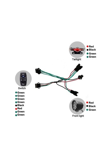 Ebitda Ebike Far Seti Lityum-iyon, Siyah, Bisiklet Işıkları Siyah