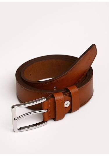 Erkek Hakiki Gerçek Klasik Deri Kemer Taba 112517 001