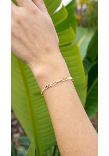 Altın Ataç Zincirli Bileklik BGA0127-Y Sarı Altın