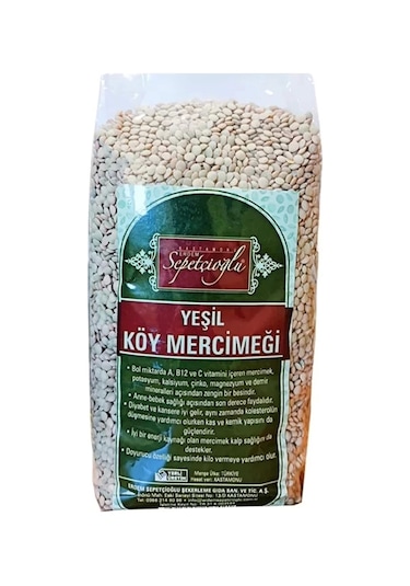 Erdem Sepetçioğlu Yeşil Köy Mercimeği 1 KG