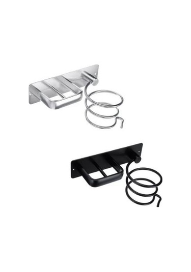 Yunboo Banyo Saç Bakımı Aletleri Depolama Rafı: Fön Makinesi, Düzleştirici, Kıvırıcı Tutucu - Siyah Uzay Alüminyum - Delme Yok Kurulum Diğer