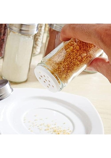 Döner Tezgah Üstü Baharatlık Rafı, 12 Adet Baharatlık Seti Gümüş