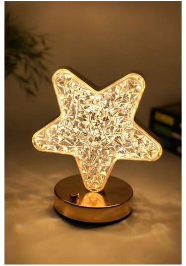 Dekoratif Yıldız Masa Lambası Usb Şarjlı Led Gece Lambası