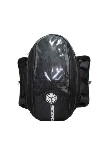 Motosiklet Depo Üstü Manyetik Çanta Impertex Omuz Taşıma Askılı Motor Çanta Siyah