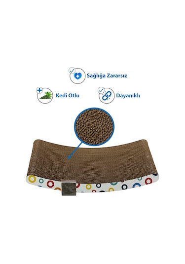 Herniks Doğal Kedi Otlu Kedi Tırmalama Kartonu 44 CM Hr2014c