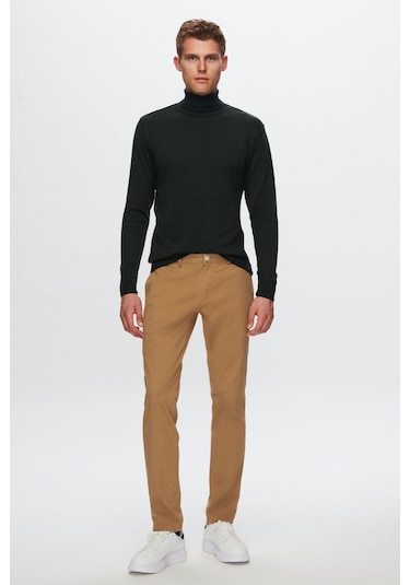 Ds Damat Regular Fit Haki Pamuk Karışımlı Balıkçı Yaka Triko Kazak 5HF06ORT12007 Haki