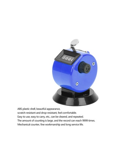 Yaozixa Berm Mekanik El Sayacı, 4 Basamaklı Abs Kasa, 9999'e Kadar Sayma Aralığı, Kanca Ve Tabanlı, Masaüstü/kollektif Toplamlar İçin Mavi