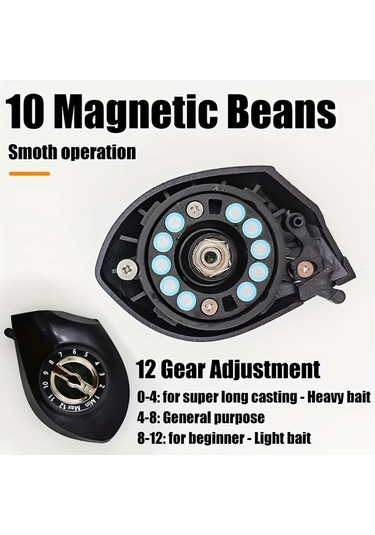 Motion003 1 Adet Uzun Döküm 5.3:1 Dişli Oranlı Sol El Altın İplik Kupası Baitcasting Olta Makinesi 15kg Güçlü Fren Kuvveti Tuzlu Su Balıkçılık Takımı