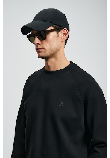 Lufian 112030179 Grant Erkek Sweatshirt Siyah