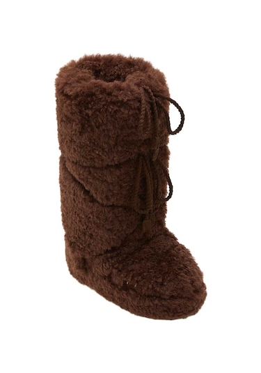 M010-dark Brown Bot Kadın 80d1403070 Moon Boot Icon Curly Extra 35-41 Kahverengi