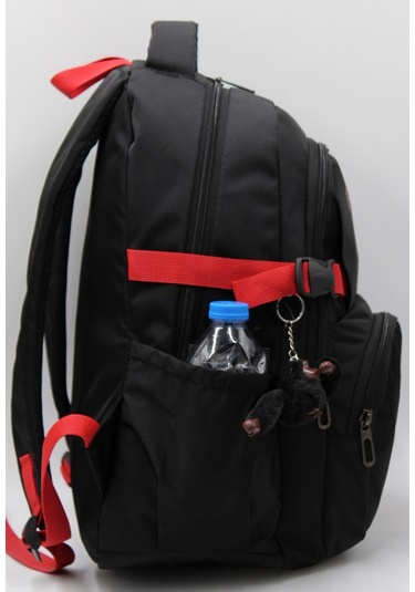 Bevitton Özel Su İtici Kumaş Unisex Siyah-kırmızı Okul Çantası 34500