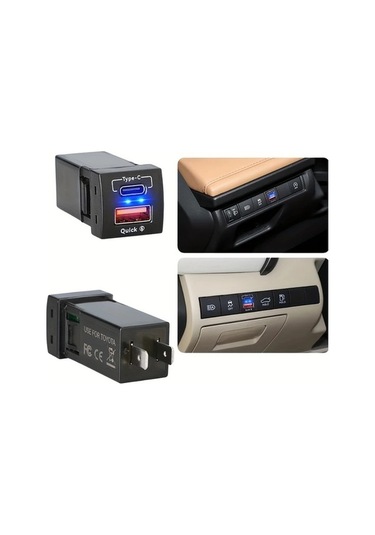 Sandwich Motion003 Toyota İçin 48w Hızlı Şarj Qc3.0 Type-c Mavi Led Oda Aydınlatma Yüzer Nokta Şarj Cihazı