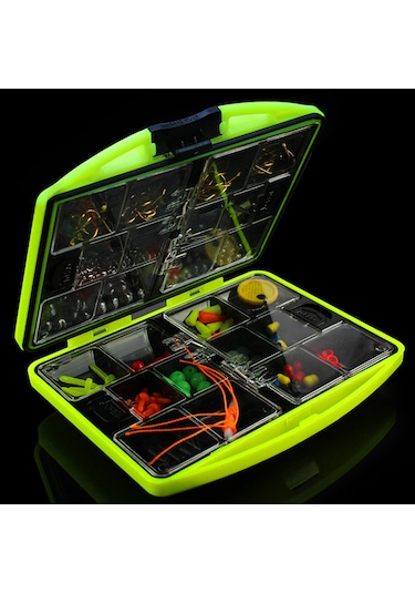 Jeehugo Balık Tutma Aksesuarları Seti: Çeşitli İğneler, Dairesel Boncuklar, Ağırlıklar Ve Bağlantılar - Taşınabilir Plastik Kutulu Olta Malzemeleri