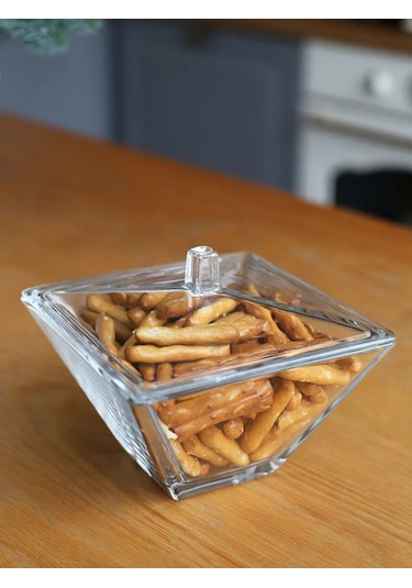 Pıta Ev Ve Kafe İçin Cam Kapaklı Şekerlik 700 Ml. 314357857 Beyaz