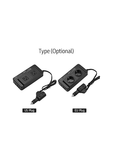 200w Güç İnvertörü Taşınabilir Dc 12v'den Ac 110v'a Araç İnvertörü Güç Dönüştürücü Transformatör, Araç Rv İçin Çift Priz Ve Usb Portları İle