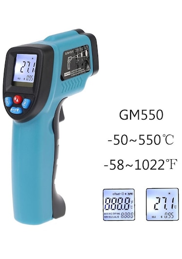 HW550 Digital LCD Infrared Thermometer Non-Contact Laser