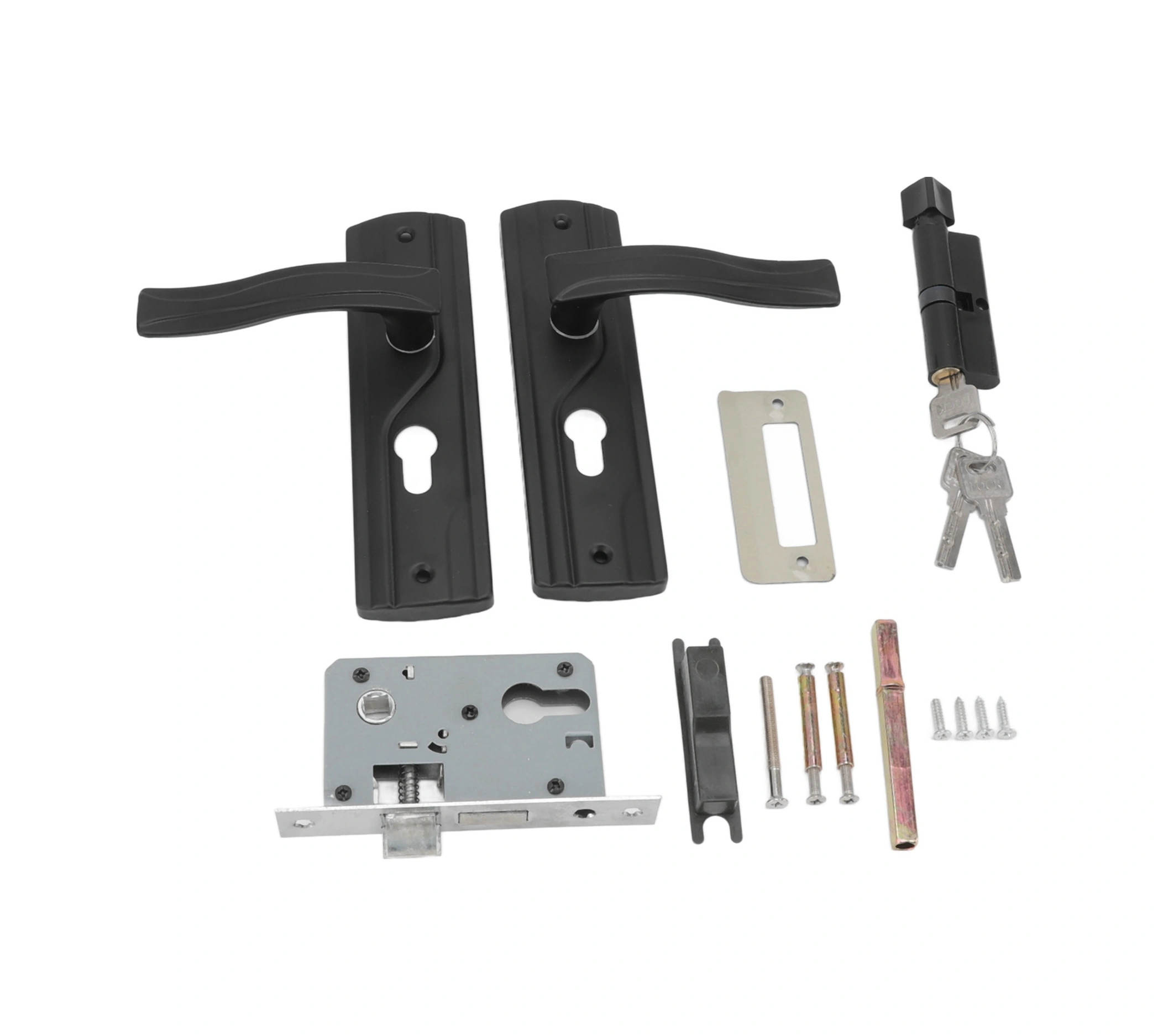 Geeroyoo Ev İçi Odalar İçin Sessiz Mangan Çelik Kapı Kilit Seti - Siyah Ev Genel Kullanimli Kaliteli Kilit Ve Tutamak