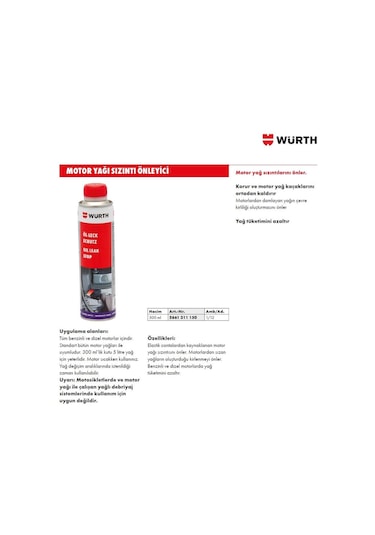 Würth Motor Yağı Sızdırma Önleyici 300Ml