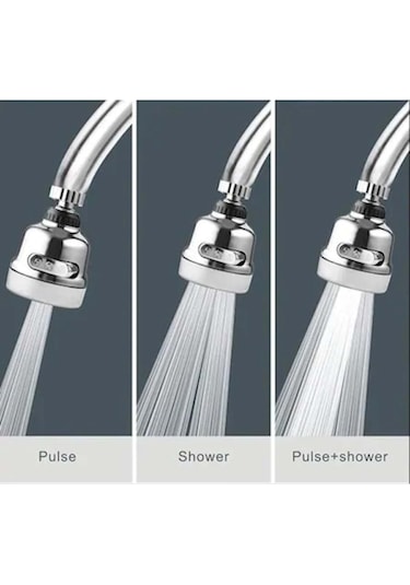 On2 Armatür 3 Fonksiyonlu 360° Oynar Tasarruflu Musluk Başlığı