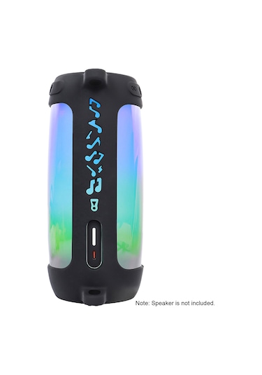 Jeemson Jbl Pulse 4 İçin Silikon Korumalı Kılıf, Askı Kemer Ve Dağcı Kanca İle Siyah