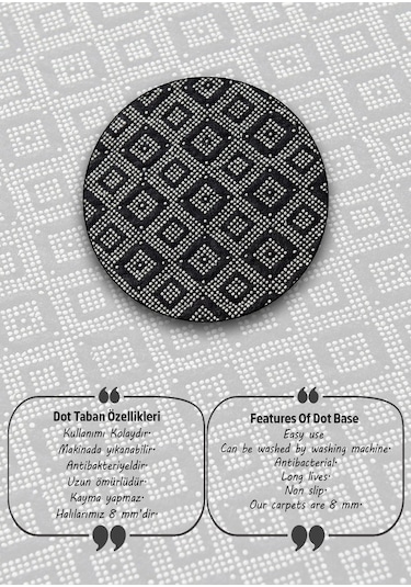 Chilai Home Black Frame 3'lü Set Banyo Halısı Djt Renkli