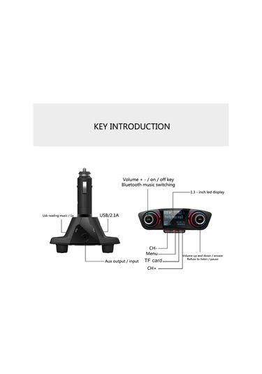 Bt06 Çift Usb Şarj Akıllı Bluetooth 4.0 + Edr Fm Verici Mp3 Müzik Çalar Araç Kiti İle 1.3 İnç Led Ekran, Destek Bluetooth Çağrısı, Tf Kart Ve U Disk