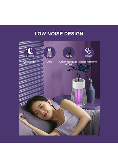 Geeksen Sessiz Ve Etkili Usb Şarjlı Sinek Öldürücü Lamba - 360 Tasarım