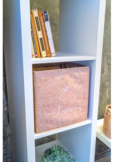 2 Adet Keçe Raf Organizer Dolap Düzenleyici Bej 30x30x30 Bej