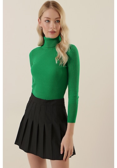 Bigdart 10311 Balıkçı Yaka Triko Kazak - D.yeşil 001