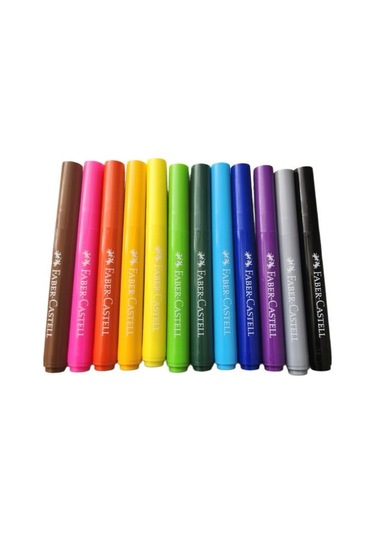 Faber Keçeli Kalem Jumbo 12 Renk Yıkanabilir Superwashable 5062154311000