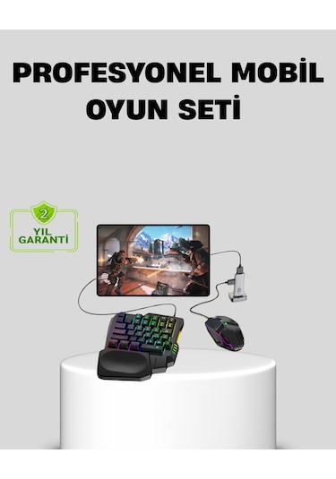 5 İ 1 Arada Mobil Oyun Seti Bluetooth 5.3 Klavye Mouse Dönüştürücü Gaming Kit