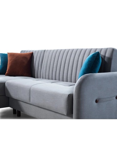 Kiel Yataklı Köşe Koltuk Takımı - Gri
