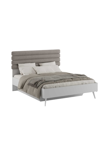 Milano Çift Kişilik Karyola - Vizon/zebra 166x120x205 Cm 166 X 120 X205