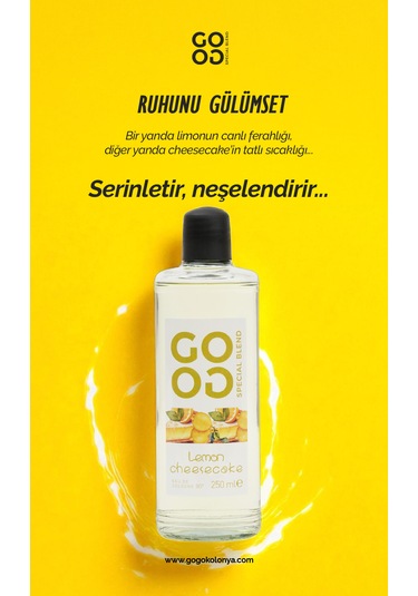 Gogo Lemon Cheesecake Kolonya 250ml Cam Şişe