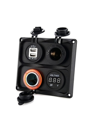 Bfy Switch Panel 4'Lü Usb + Voltmetre + S.Çakmaklık + Çakmaklık