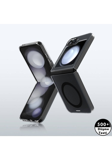 Galaxy Z Flip 6 Uyumlu Kılıf Magsafe Şarj Özellikli Youngkit Hidden Sand Serisi Kapak Siyah