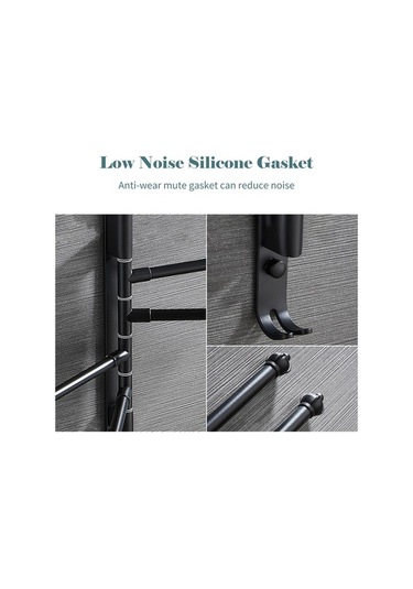 Novahub 4 Çubuklu Dönebilen Havlu Askısı, 30cm Siyah Alüminyum, Pratik Montaj, Banyo/yatak Odası İçin Siyah