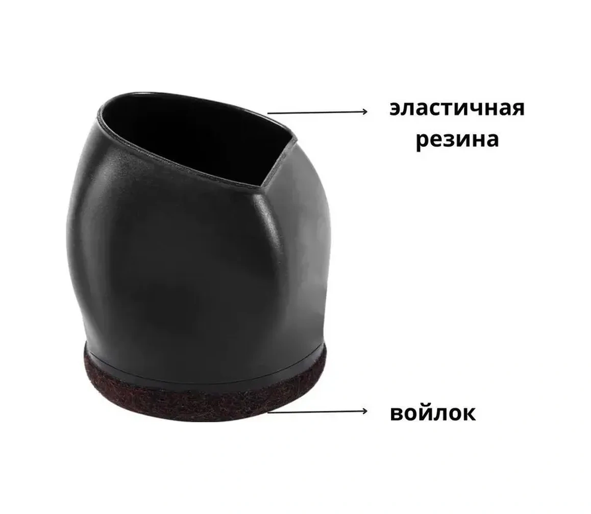 Zelenyj Sad Mobilya Ayakları İçin 5'li Koruyucu Pedler 161630711 Siyah