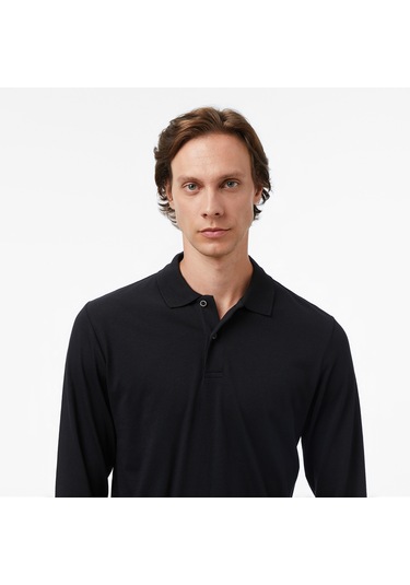 Nautica Erkek Siyah Classic Fit Polo Yaka T-shirt Düz K57019t Siyah