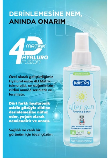 Babyton Güneş Sonrası Rahatlatıcı Bakım Spreyi 200 ML