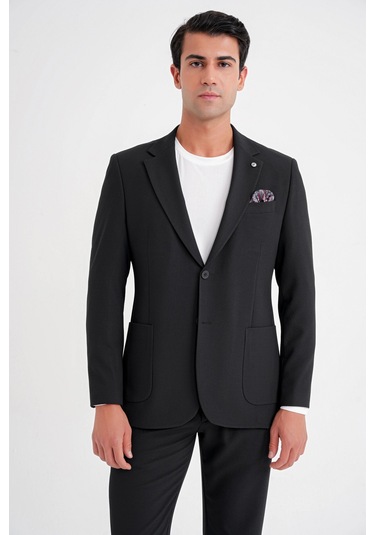 C 698 Ceket Regular Fit Siyah-1 Casual Siyah