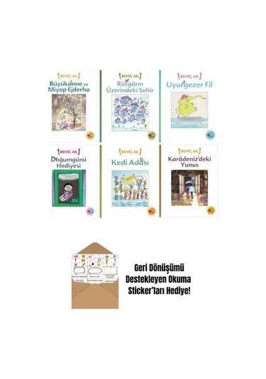 Behiç Ak Resimli Hikaye Kitapları 6 Kitap Set + Okuma Sticker'ları