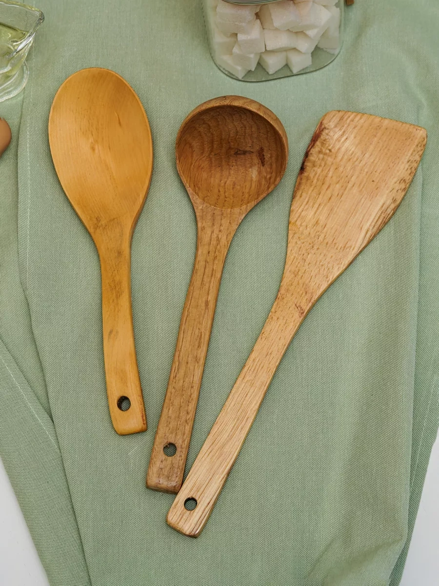 Topichome Ahşap Mutfak Spatulaları Seti, 3 Parça 189992219 Buğday