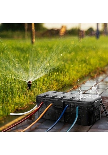 Besthome1 Dream011 Siyah 6 Girisli Dis Mekan Kablo Yöneticisi Priz Koruyucu Işıklar