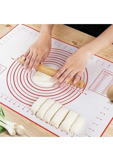 Novahub Kırmızı Silikon Pişirme Matı: 60x40cm - Pasta, Pizza, Hamur İşi İçin Mükemmel Hamur Yapışmaz Mat
