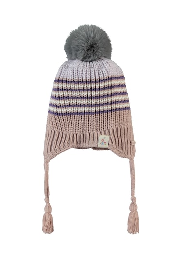 Kitti Kız Çocuk Atkı Bere Eldiven Set 1-4 Yaş Pudra 24240600323w1-3